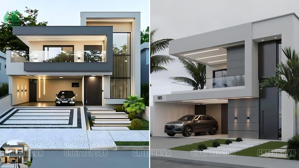 Mẫu nhà tầng hầm nổi với mặt tiền hiện đại, quyến rũ mọi ánh nhìn