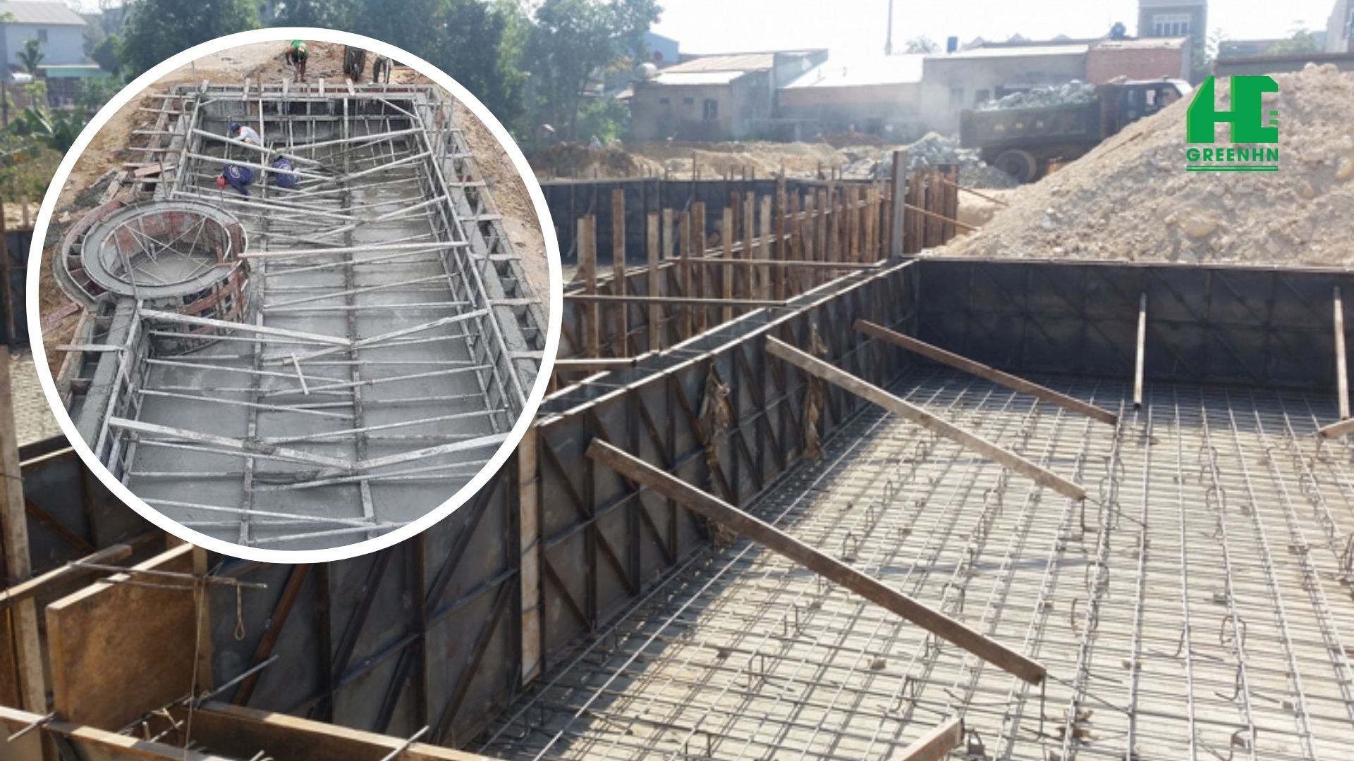 Lắp đặt cốp pha hồ bơi