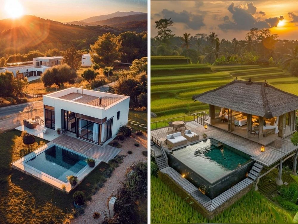 Thiết kế biệt thự 1 tầng có hồ bơi