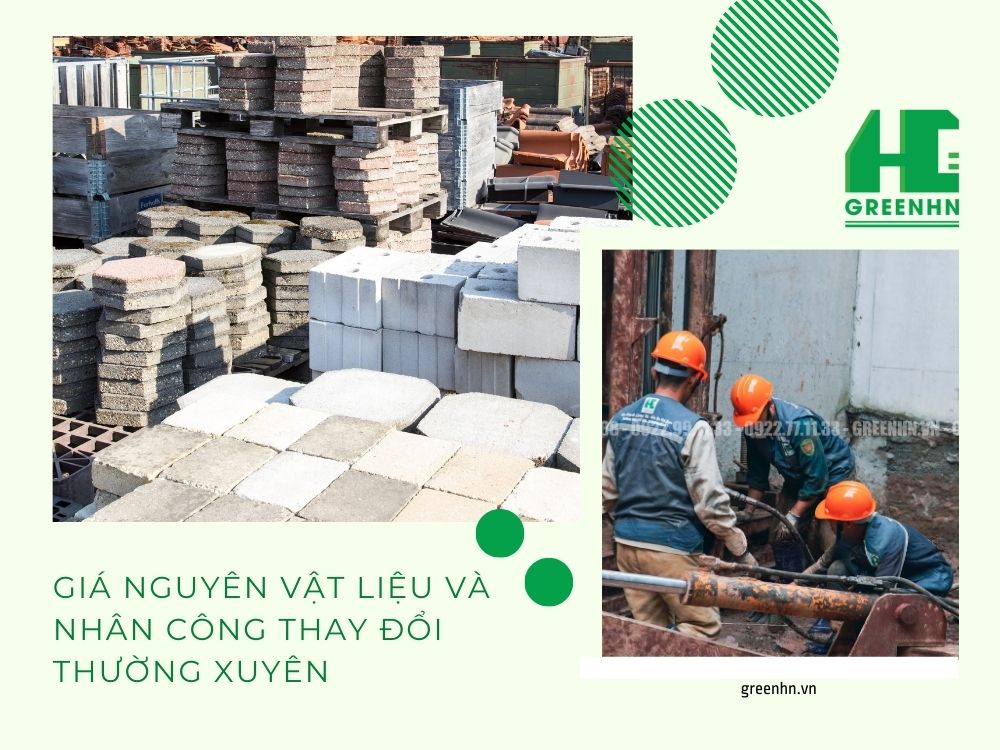 Giá nguyên vật liệu và nhân công thay đổi thường xuyên, việc không cập nhật kịp thời có thể dẫn đến sai sót trong dự toán chi phí xây nhà