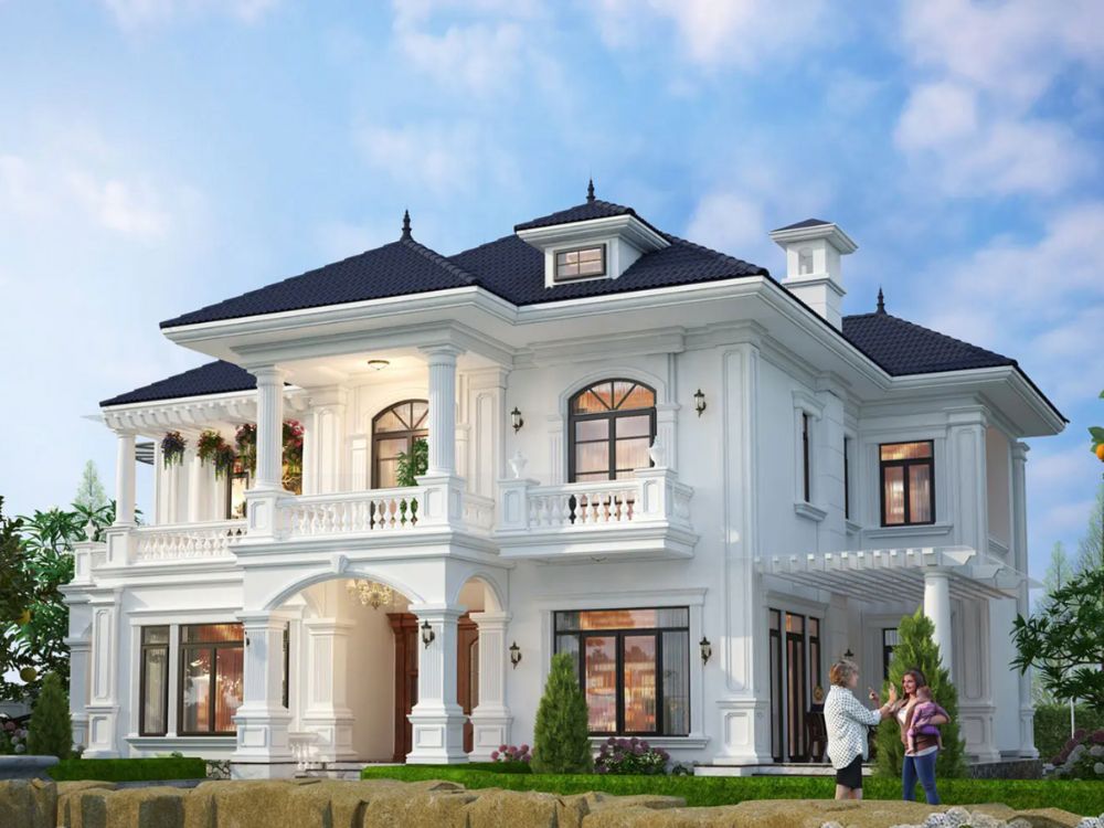 Nhà 2 tầng mái Nhật 10x20m đẳng cấp