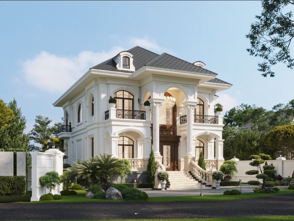 200m2 nhà vườn 2 tầng kiểu châu Âu hiện đại