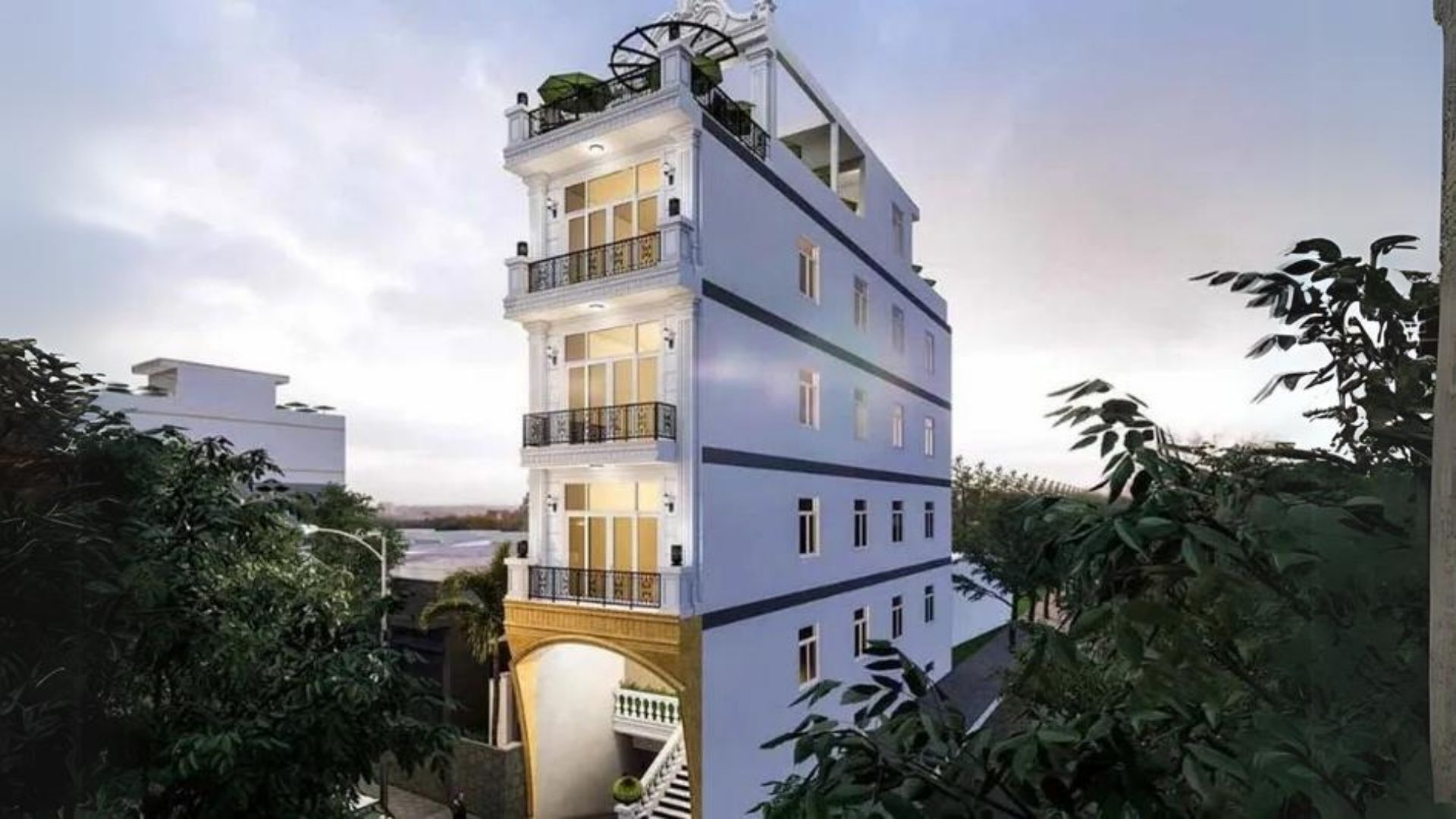 Thiết kế nhà nghỉ 10 phòng phong cách hiện đại, tiện nghi