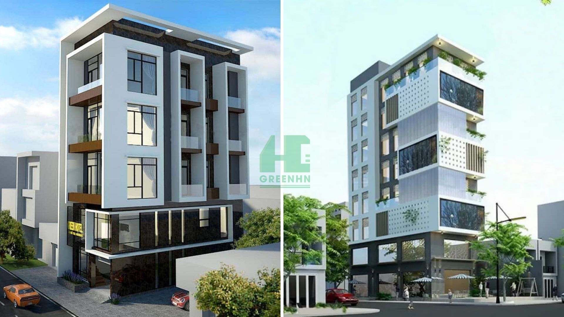 Mẫu nhà nghỉ 5 tầng đẹp thời thượng