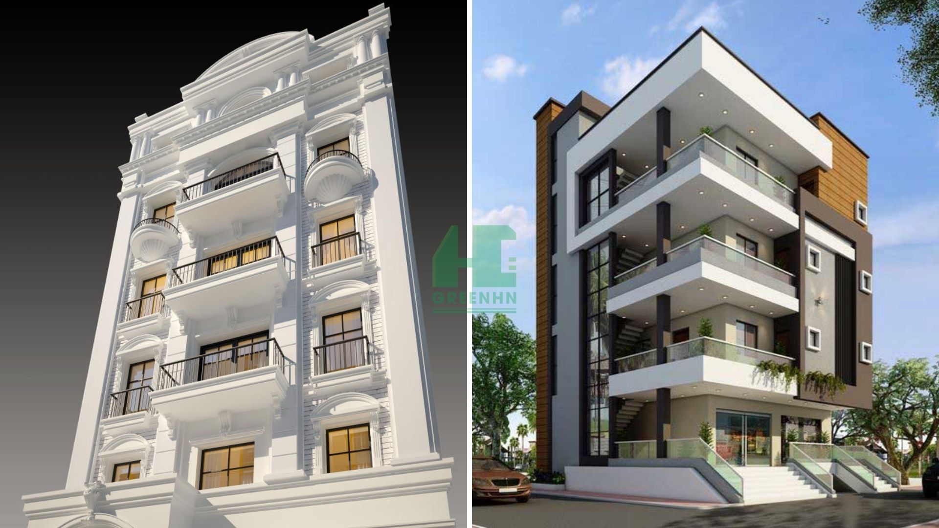 Mẫu nhà nghỉ 10 phòng 3 tầng sang trọng