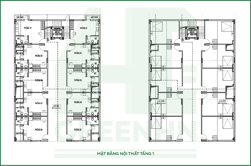 Mặt bằng tầng 1 nhà chị Nguyệt Hà Nội