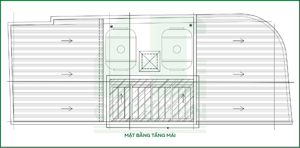 Mặt bằng kiến trúc tầng mái anh Phú - Cầu Giấy