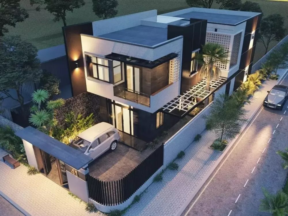 Nhà lô góc 2 mặt tiền có sân vườn cổng rào