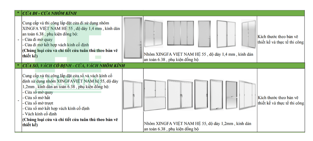 Hoàn thiện nhà xây thô - Phần cửa