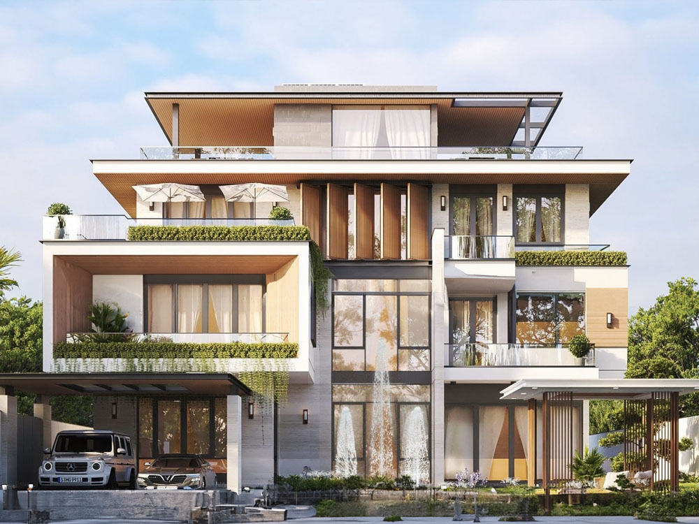 biet thu nha vuon 1000m2 dep hien dai