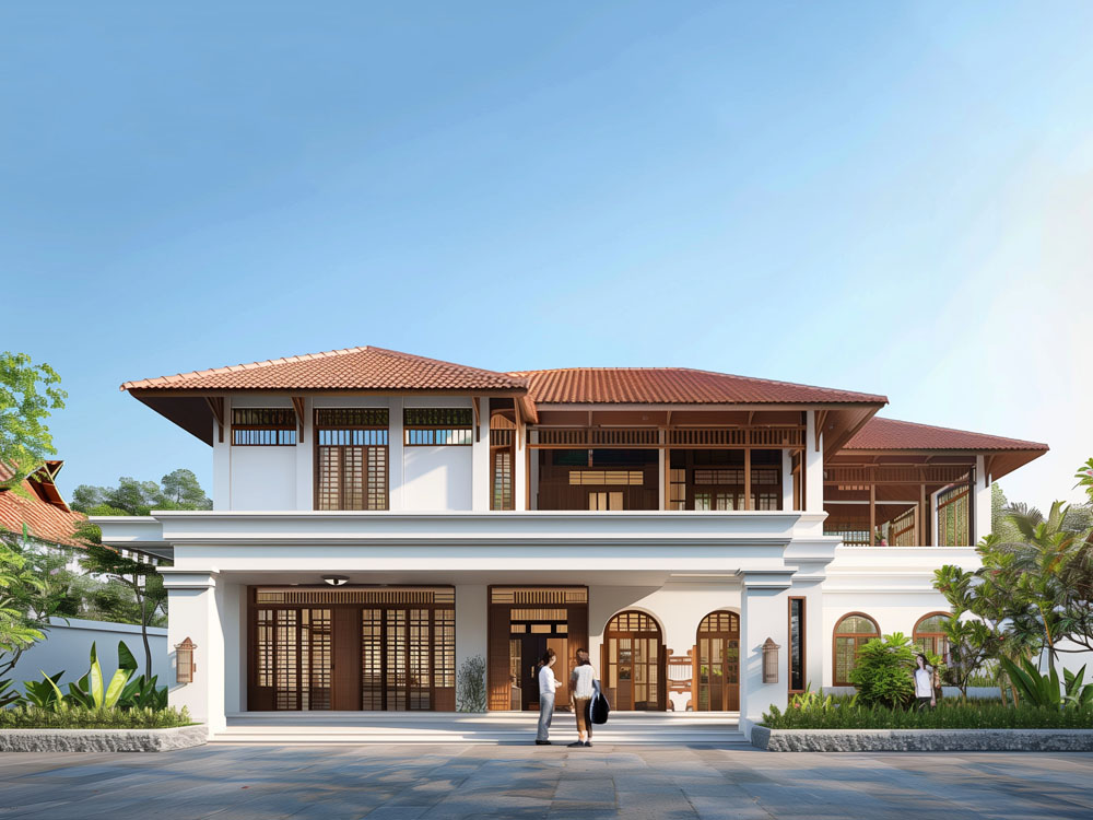 biet thu nha vuon 2000m2 kieu truyen thong