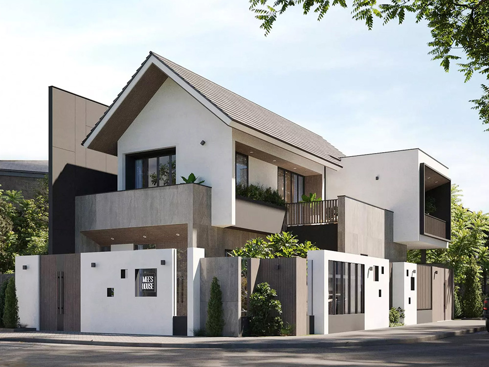 Biệt thự nhà vườn 300m2 với thiết kế hình khối sắc sảo và những cửa kính lớn mang đến không gian sống mở và gần gũi với thiên nhiên