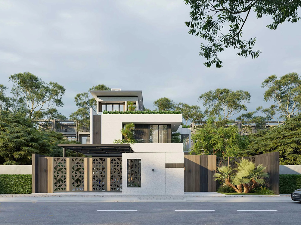 Mẫu biệt thự nhà vườn 300m2 có 3 tầng phong cách hiện đại mang không gian sống lý tưởng