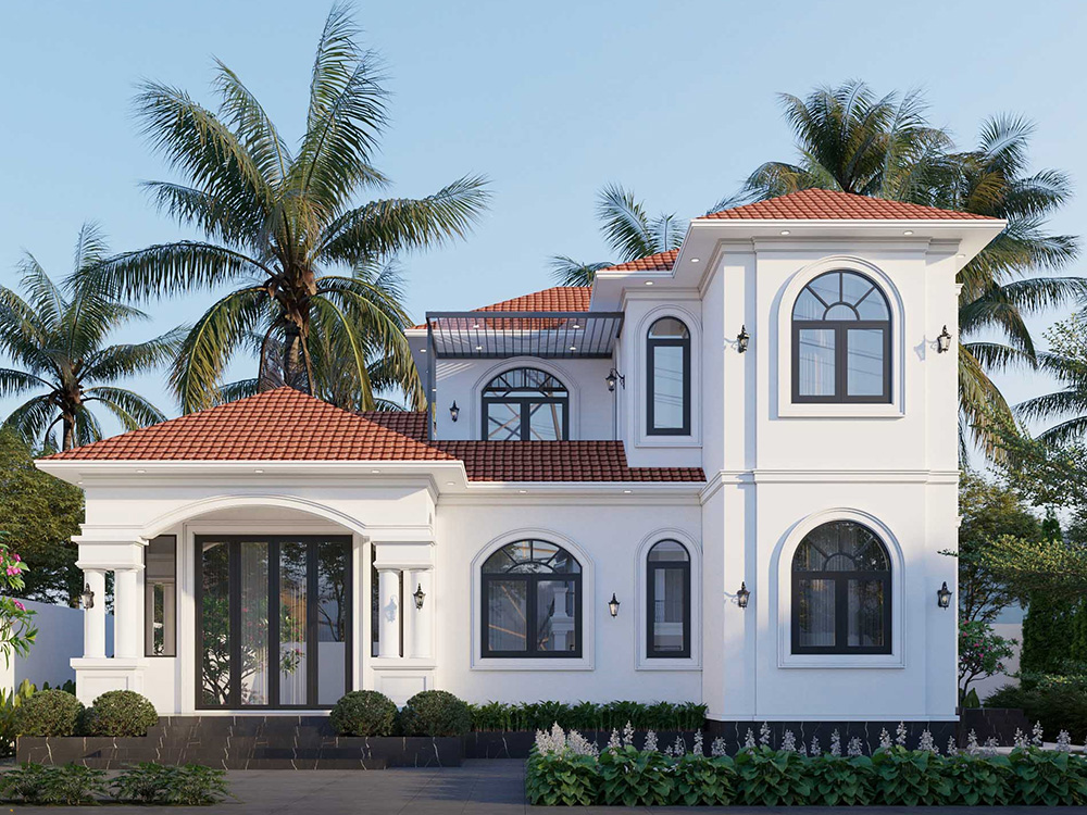 Biệt thự sân vườn 300m2 tân cổ điển, nơi nghệ thuật kiến trúc cổ điển hòa quyện với không gian vườn xanh mát