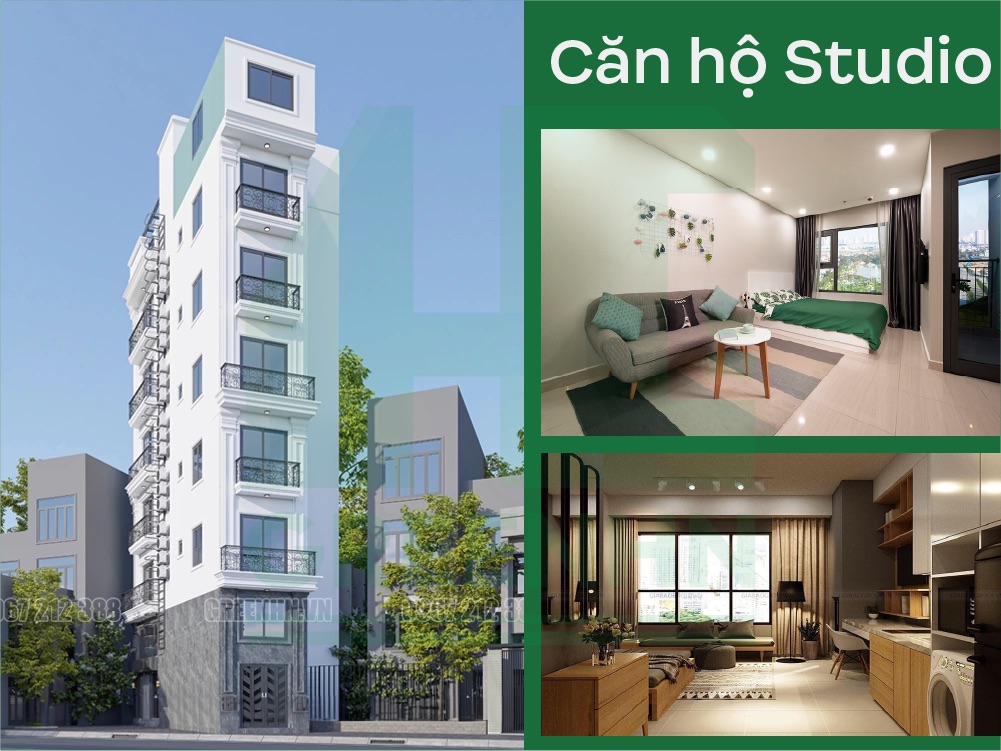 Thiết kế chung cư mini 7 tầng phong cách tối giản với căn hộ studio