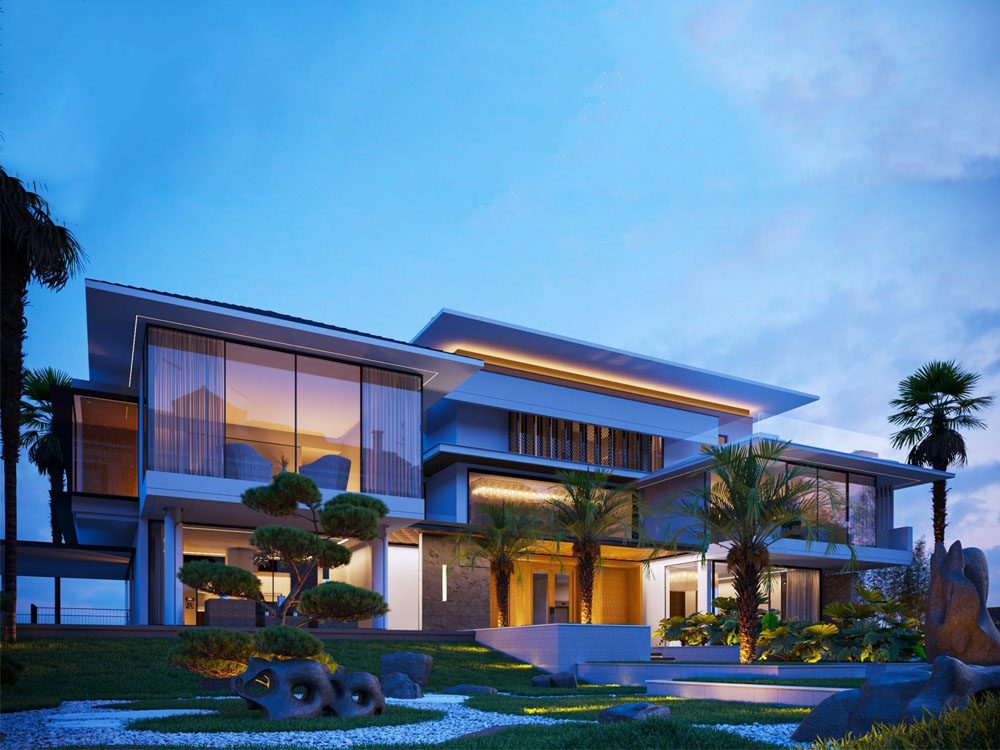 mau biet thu nha vuon 2000m2 hien dai dep
