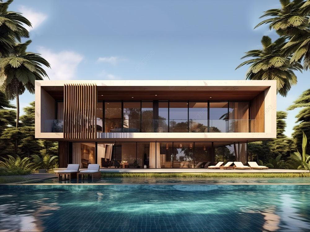 mau biet thu nha vuon 2000m2 phong cach hien dai