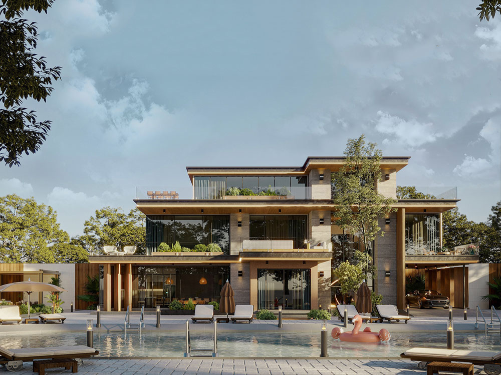 mau biet thu nha vuon 2000m2 hien dai