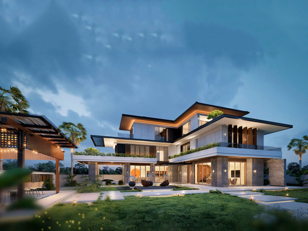 mau biet thu nha vuon 2000m2 hien dai 3 tang cao cap
