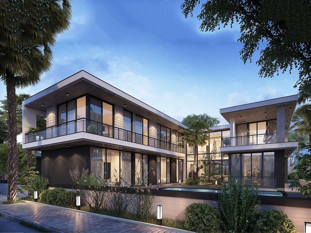 mau biet thu chu L nha vuon 2000m2 hien dai