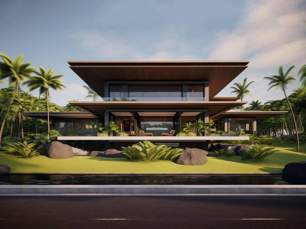 mau biet thu nha vuon 2000m2 hien dai