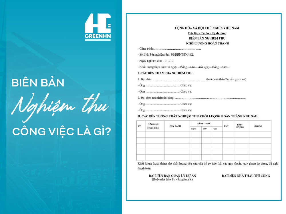 Biên bản nghiệm thu công việc là gì?