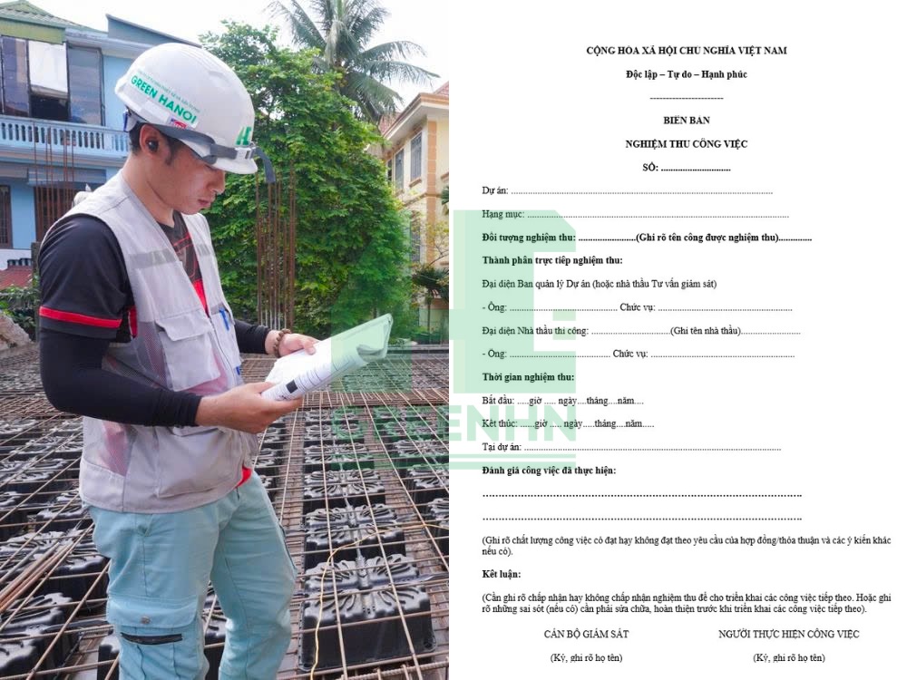 Biên bản nghiệm thu công việc xây dựng