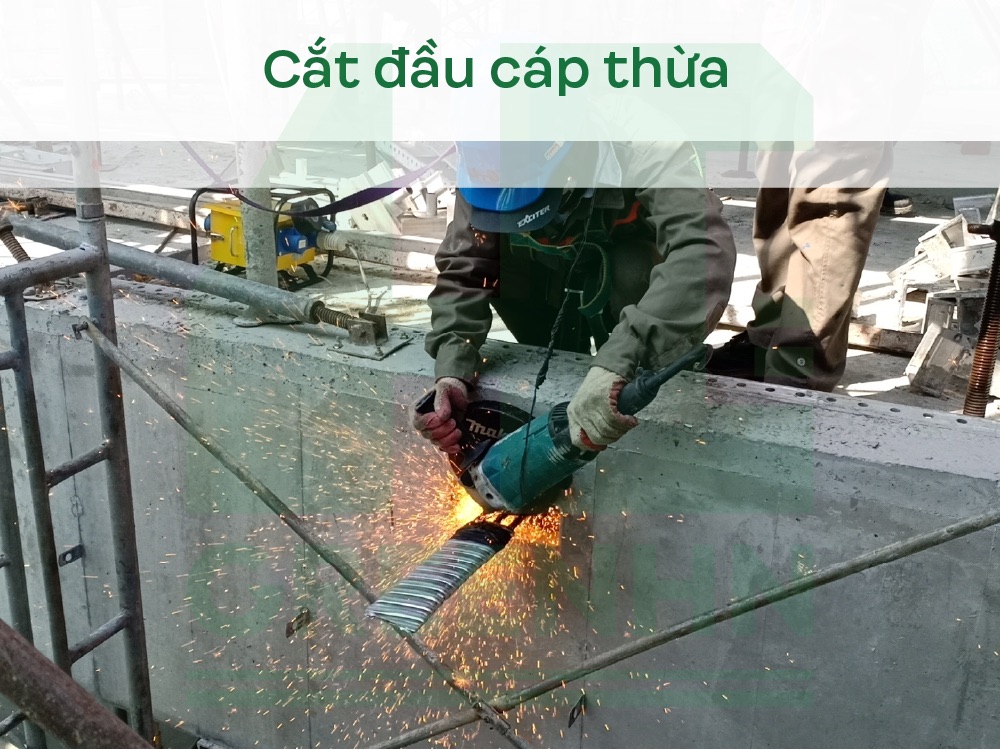 Tháo neo và cắt cáp thừa