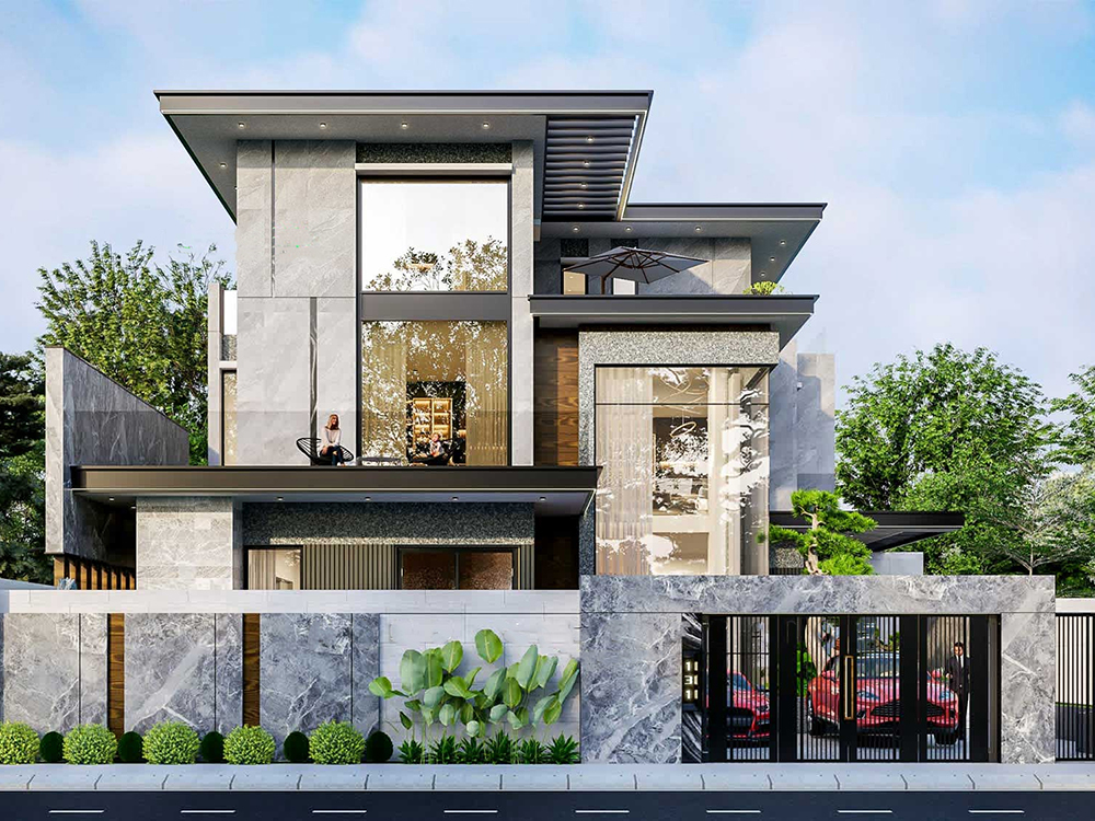 Biệt thự nhà vườn 500m2 có 3 tầng hiện đại