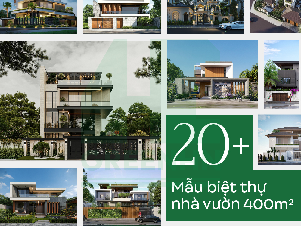 mẫu biệt thự nhà vườn 400m2 đẹp