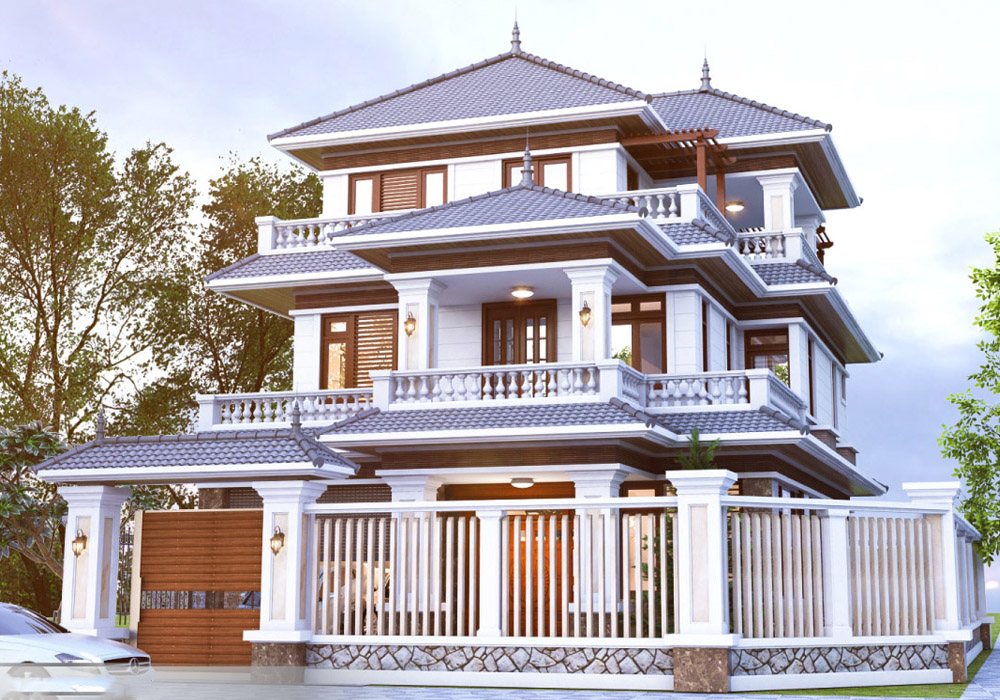 biệt thự 3 tầng nhà vườn 500m2 phong cách nhật bản 