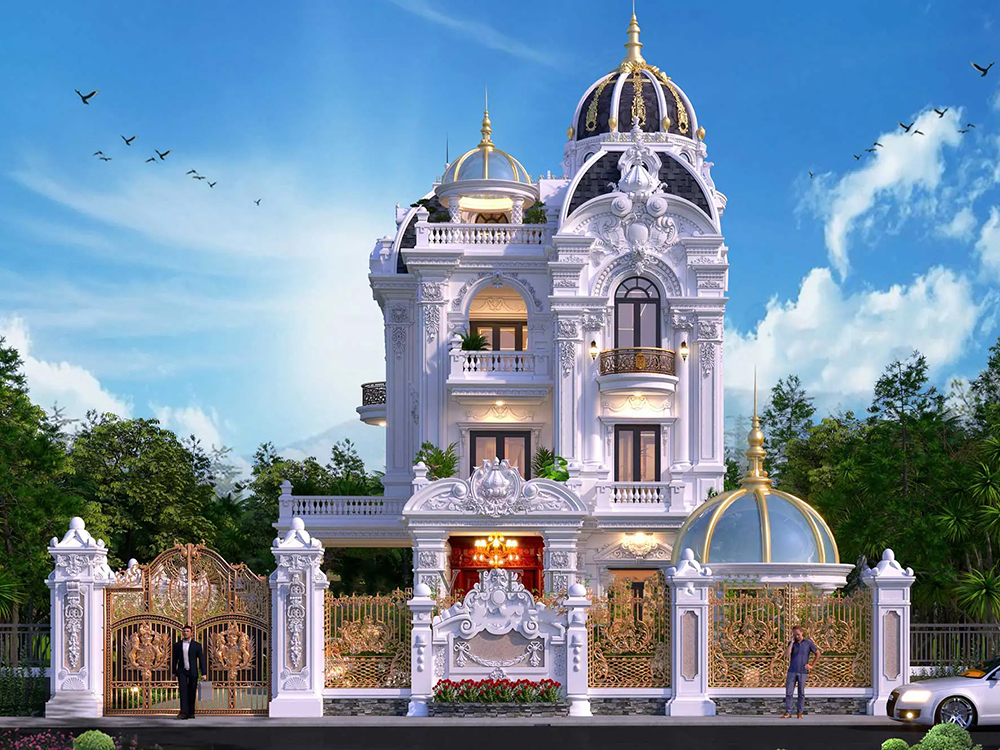 Biệt thự nhà vườn cổ điển 400m2 với thiết kế mái vòm, khuôn viên xanh mát và phong cách Châu Âu sang trọng