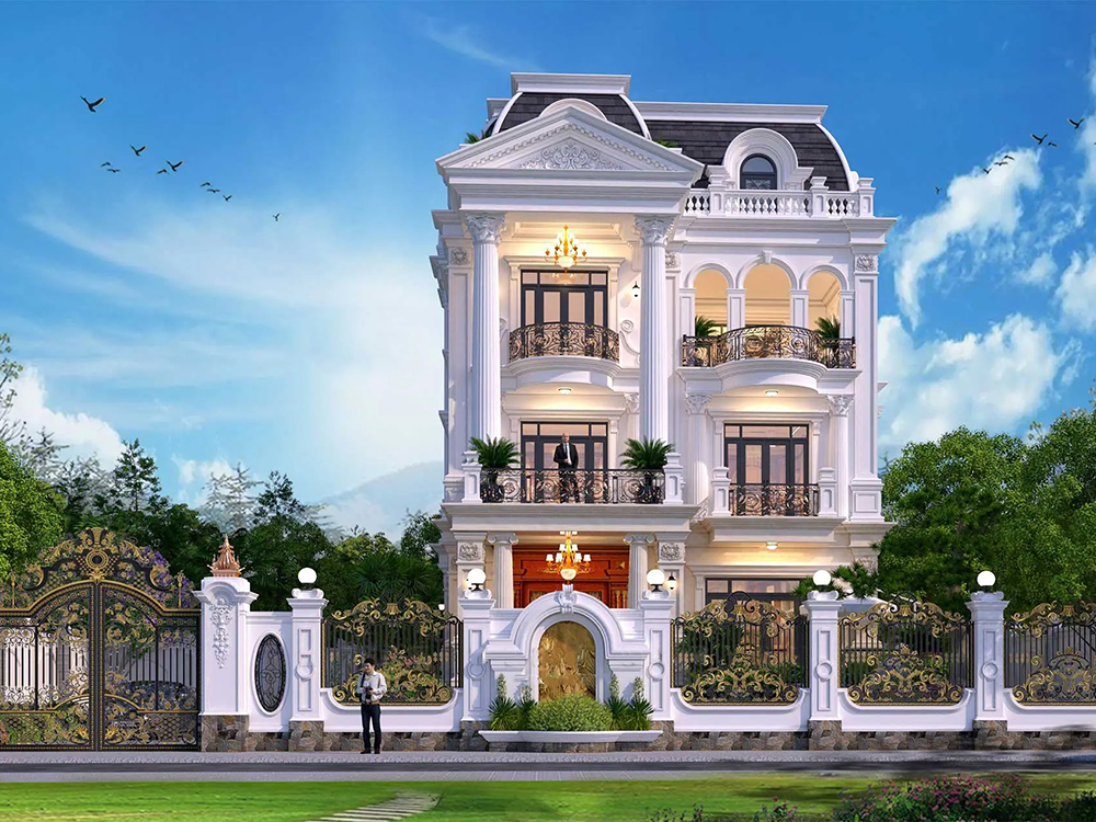biệt thự nhà vườn 3 tầng tân cổ điển 500m2