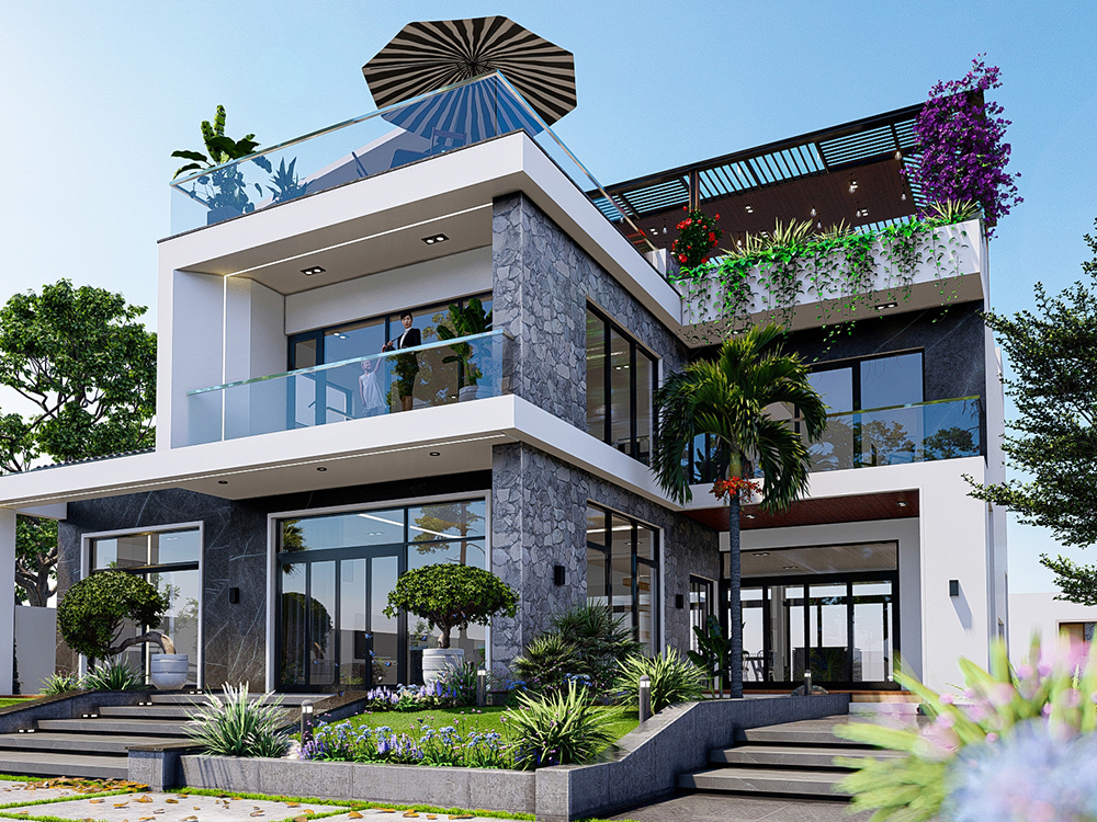 Biệt thự nhà vườn 400m2 với không gian sống mở, tinh tế và gần gũi với thiên nhiên.