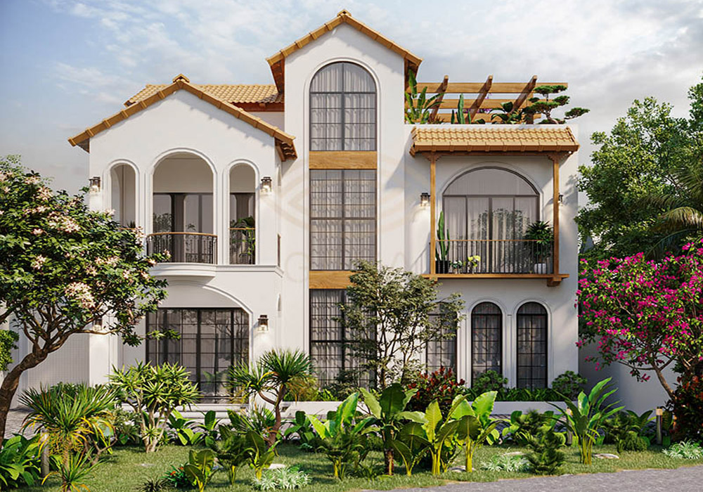 Biệt thự sân vườn phong cách Indochine, thiết kế hài hòa thiên nhiên