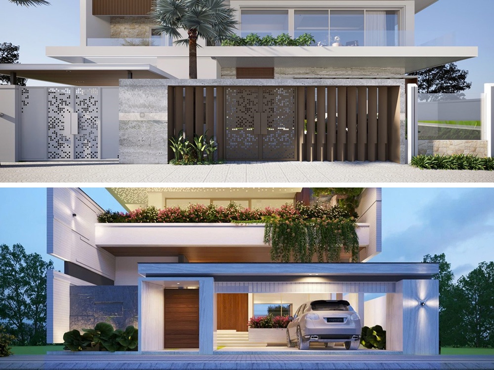 Mẫu hàng rào hiện đại cao cấp tạo cảm giác thoải mái và gần gũi với thiên nhiên.