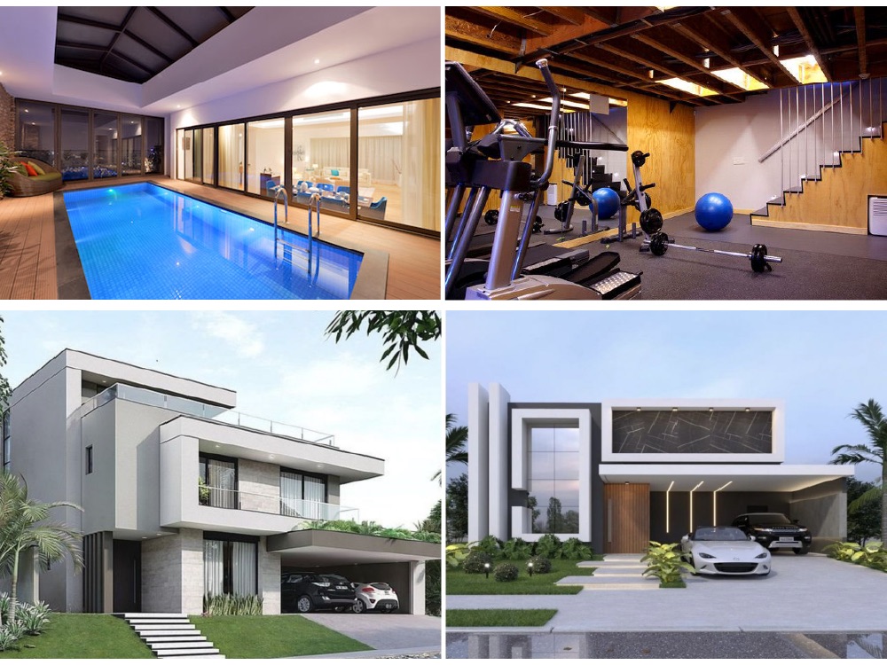 Tầng hầm trong biệt thự được dùng làm không gian chăm sóc sức khỏe