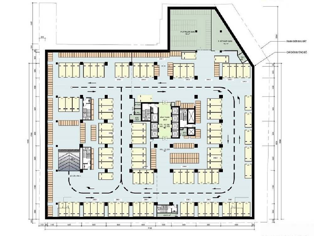 Mặt bằng tầng hầm chung cư 3