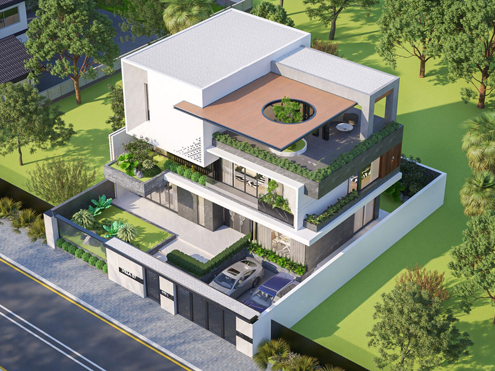 biet thu nha vuon 500m2 dep phong cach hien dai