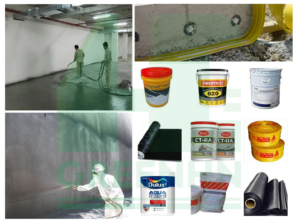 Sử dụng các vật liệu chống thấm tầng hầm