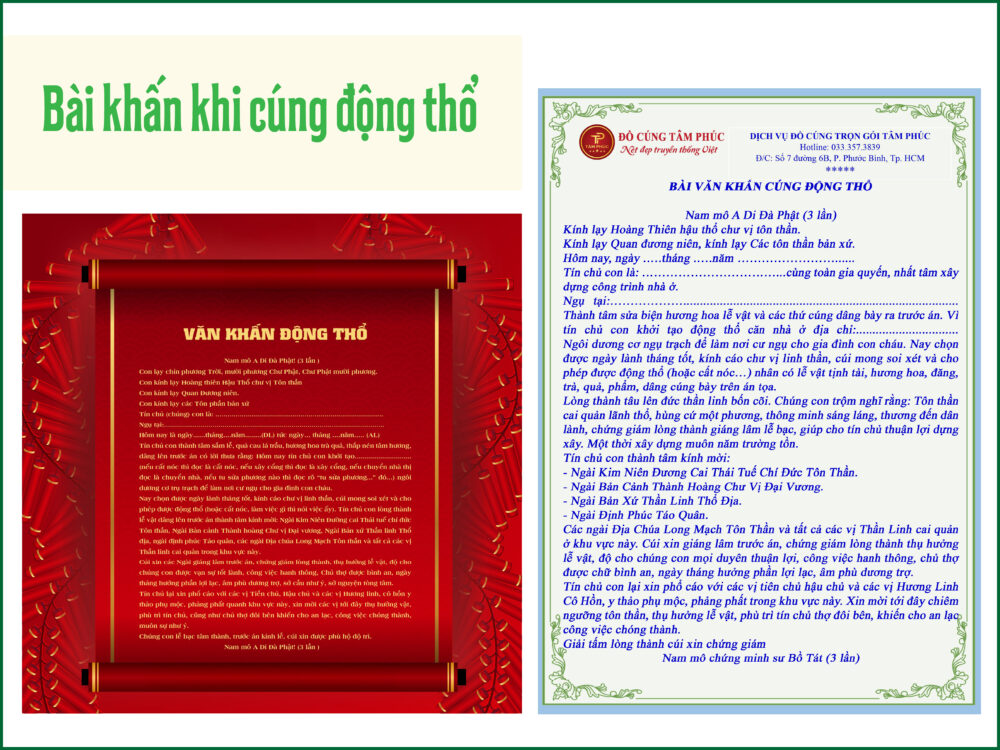 Bài khấn khi cúng động thổ