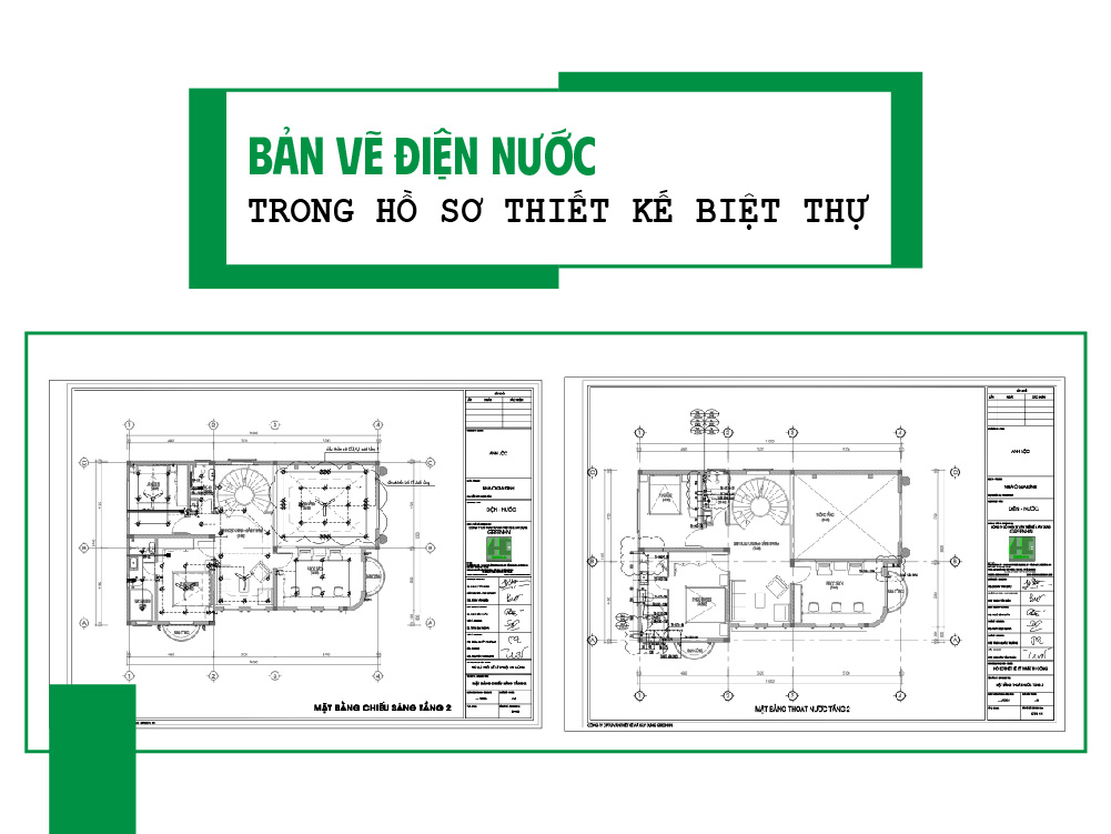 Bản vẽ điện nước trong hồ sơ thiết kế biệt thự