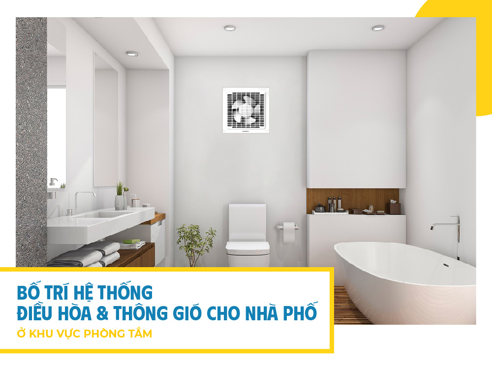 Bố trí hệ thống điều hòa và thông gió cho nhà vệ sinh