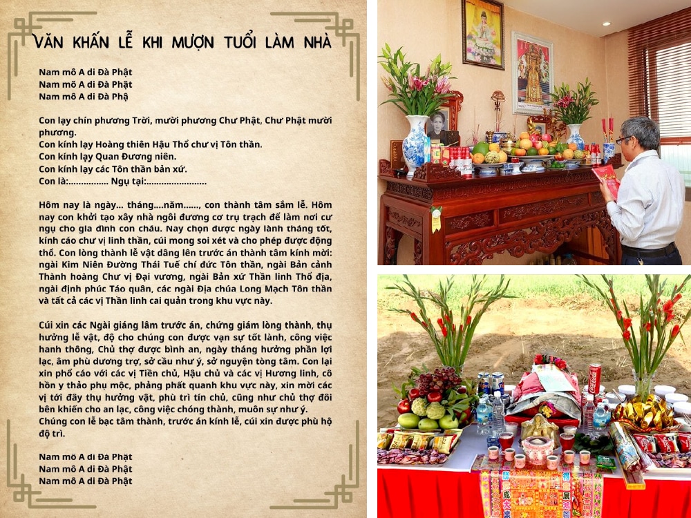 Đọc văn khấn mượn tuổi làm nhà rõ ràng thành tâm