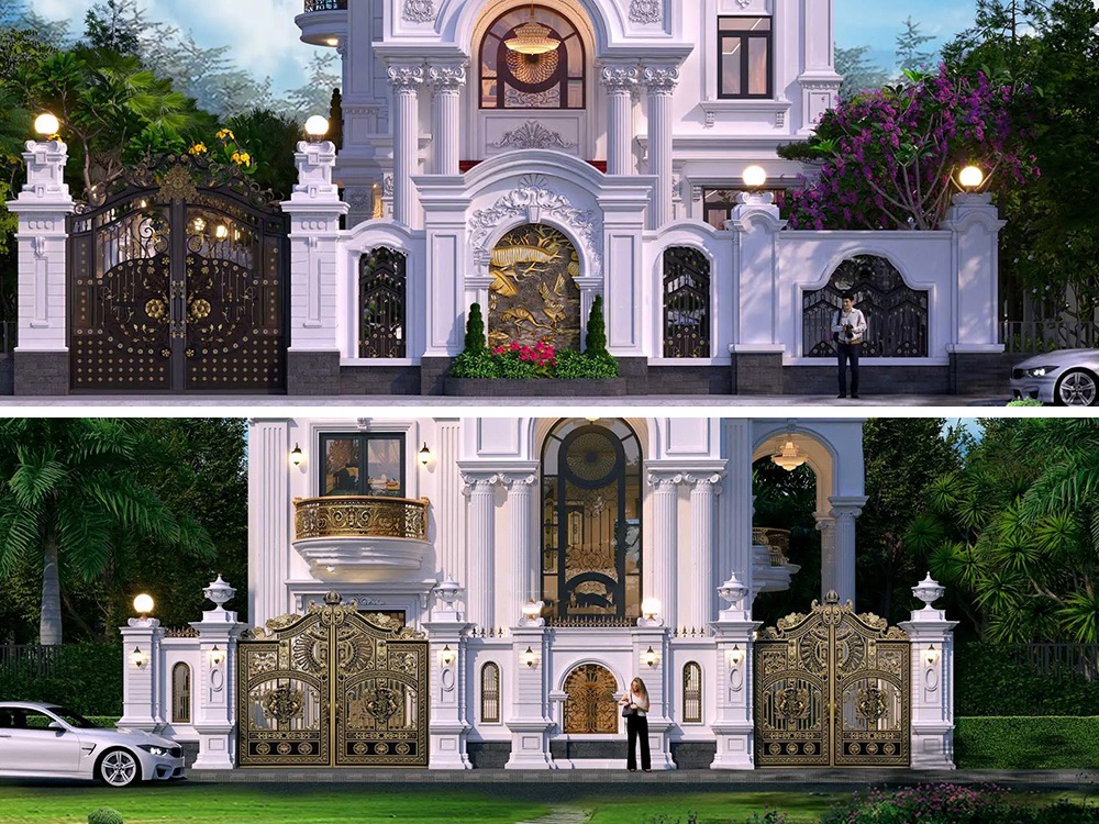 Thiết kế hàng rào biệt thự tân cổ điển theo phong thủy giúp tăng cường năng lượng tích cực và mang lại sự bình yên cho gia đình