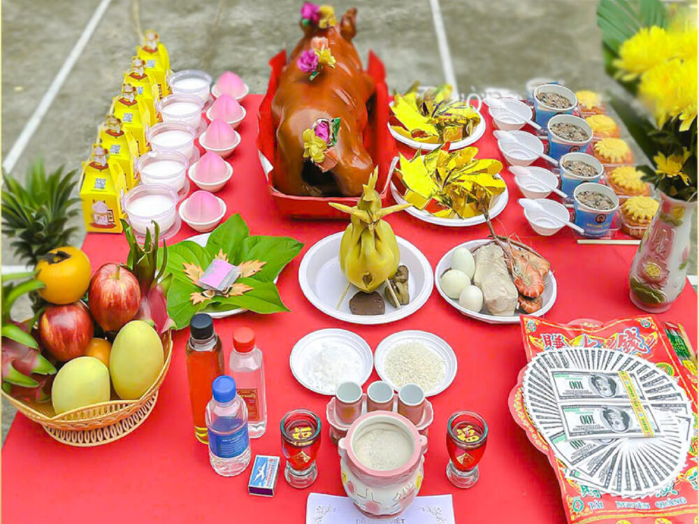 Mâm cúng độg thổ hợp phong thủy