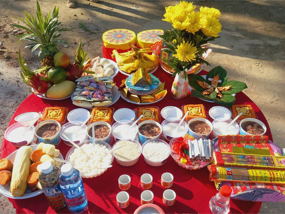 mâm cúng động thổ miền trung