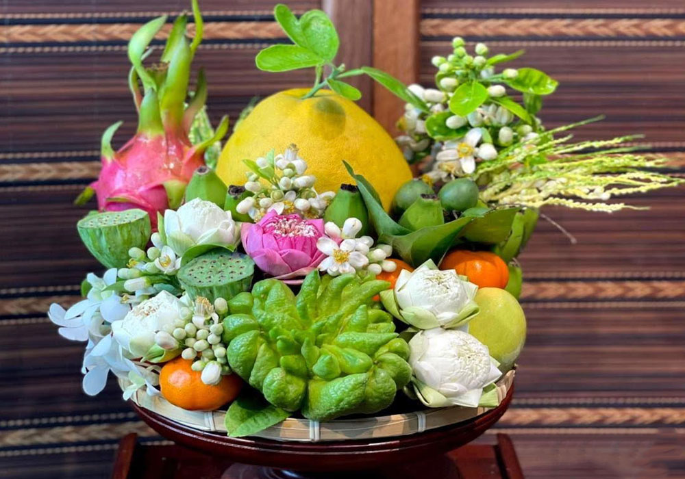 Mâm ngũ quả cúng động thổ bình an