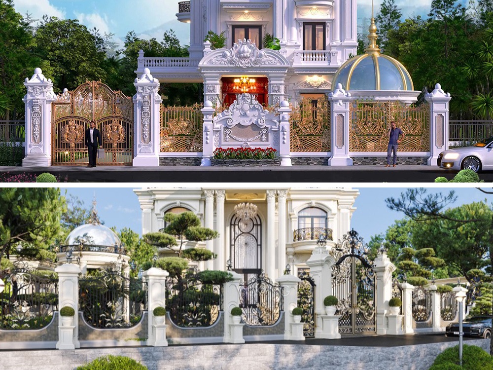 Mẫu hàng rào biệt thự tân cổ điển với thiết kế nổi bật, tinh tế, mang lại vẻ đẹp long lẫy và sang trọng