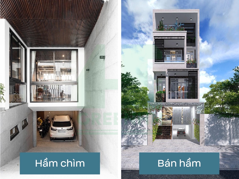 Nên xây tầng hầm chìm hay tầng bán hầm?